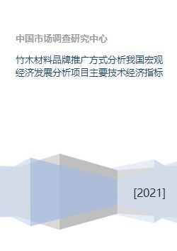 竹木材料品牌推廣方式、宏觀經濟分析及關鍵技術經濟指標